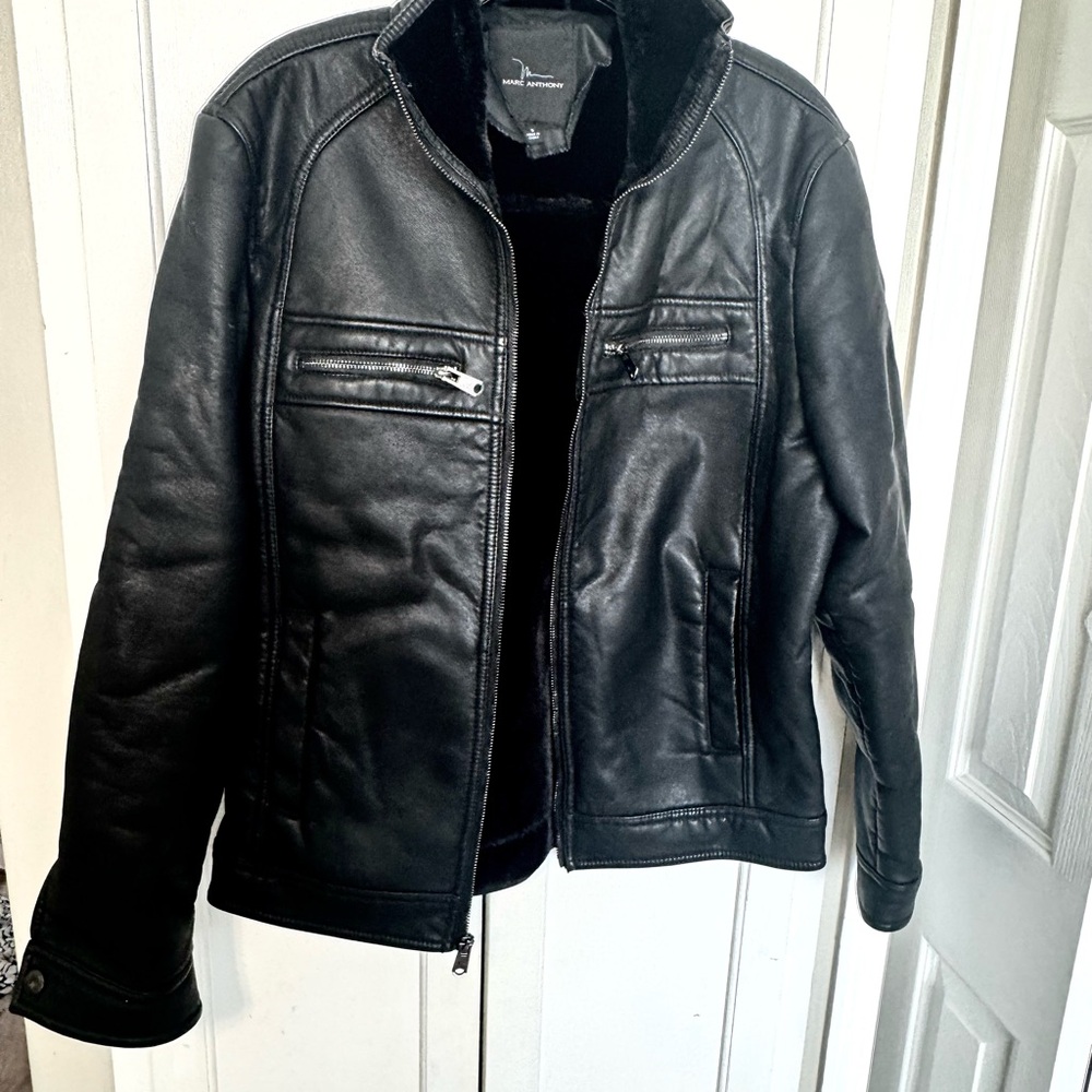 Marc Anthony Black Leather Jacket